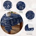 thumbnail image 5 of Navy Blue Snowflake Christmas Table Cloth Waterproof Tablecloths, Xmas Snowflake Tablecloth Dining Table Cover for Kitchen Party Tabletop Outdoor, Square Tablecloth 54x54 Inch, 5 of 9