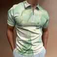 thumbnail image 2 of Marble Texture Men Zipper T-shirt Summer Casual Short Sleeve T-shirt Top, 2 of 7
