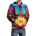 thumbnail image 5 of Butterfly Floral Sunset Men's Women Vintage 3D Hooded Sweatshirt - All-Season Loose Fit Streetwear, 5 of 6