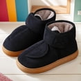thumbnail image 4 of Women's Men's Diabetic Shoes Extra Wide Width Diabetic Boots Warm Slip-on Lymphedema Shoes Adjustable Closure Walking Shoes for Elderly Swollen Feet (black47-48), 4 of 9