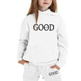 thumbnail image 5 of Gelikeya Kids Girls Hooded Sweatshirt Tops Pants 2 Piece Sweatsuit Sets Fashion Printed Sweatsuits with Pockets 1-9Y (White, 3-4 Years), 5 of 5