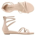 thumbnail image 2 of Dream Pairs Women's Summer Dressy Gladiator Sandals Ankle Strap Flat Strappy Rhinestones, 2 of 5