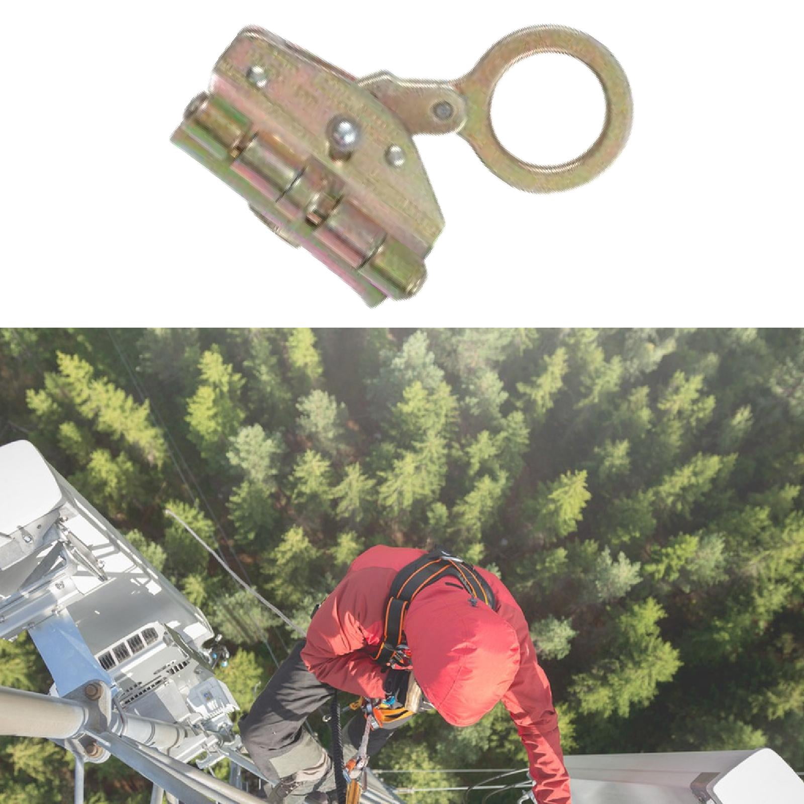 Wswqop Climb Self Locking Rope Grab Alloy Steel Stopper Removable Sturdy Blocker Arrest Style A