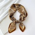 thumbnail image 2 of UJNDER Womens Elegant Silk-like Scarf Lightweight Summer Wrap and French Bandeau Style for Versatile Outfit Enhancement Neck Scarf for Women,Coffee_007,One Size, 2 of 3
