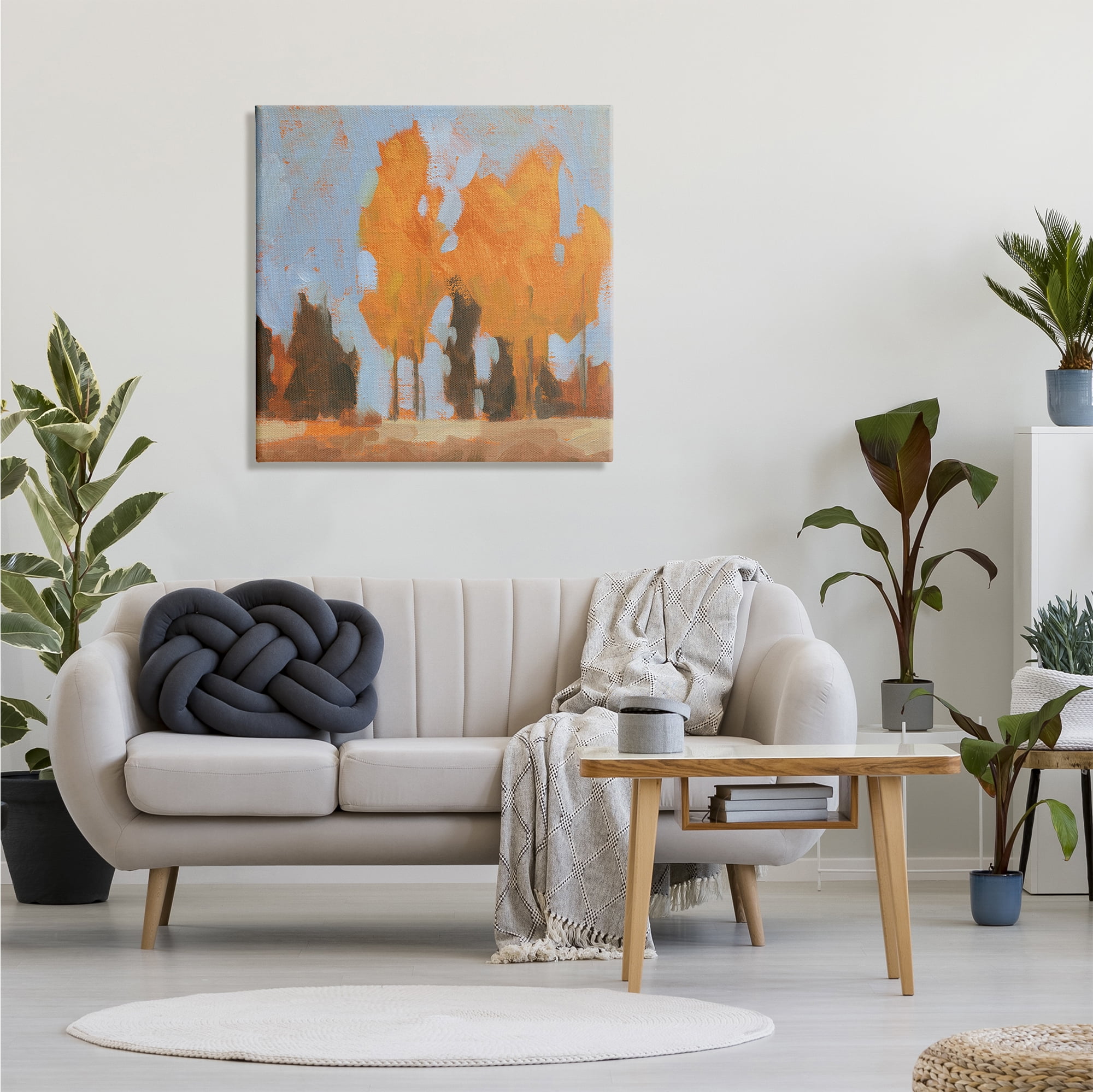 Stupell Industries Brilliant Orange Leaves Golden Season Trees Abstract Landscape, 30 x 30, Designed by Jacob Green