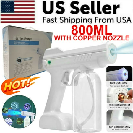

CNKOO Spray Gun Blue Light Nano Steam Sprayer Fogging Home Office Car Disinfection(White)