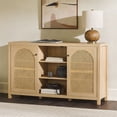 thumbnail image 4 of Walker Edison 2-Door Modern Rattan & Wood Sideboard in Coastal Oak, 4 of 16