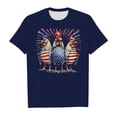 thumbnail image 3 of VNKIDY Boys Girls Kids Independence Day Patriotic T-Shirts Rooster Chicken American Flag Graphic Casual Crewneck Short Sleeve Tees For Holiday Daily Wear Blue 8-9 Years, 3 of 6