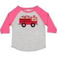 thumbnail image 3 of Inktastic Valentine Fire Truck Heart Bear Boys or Girls Toddler T-Shirt, 3 of 5