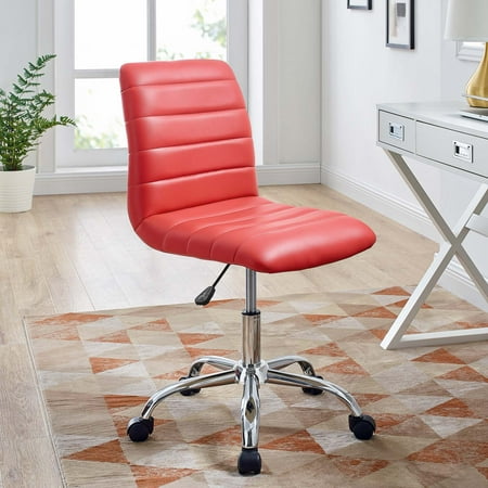 UPC: 0848387042080 | Modway Prim Armless Mid Back Office Chair in Red
