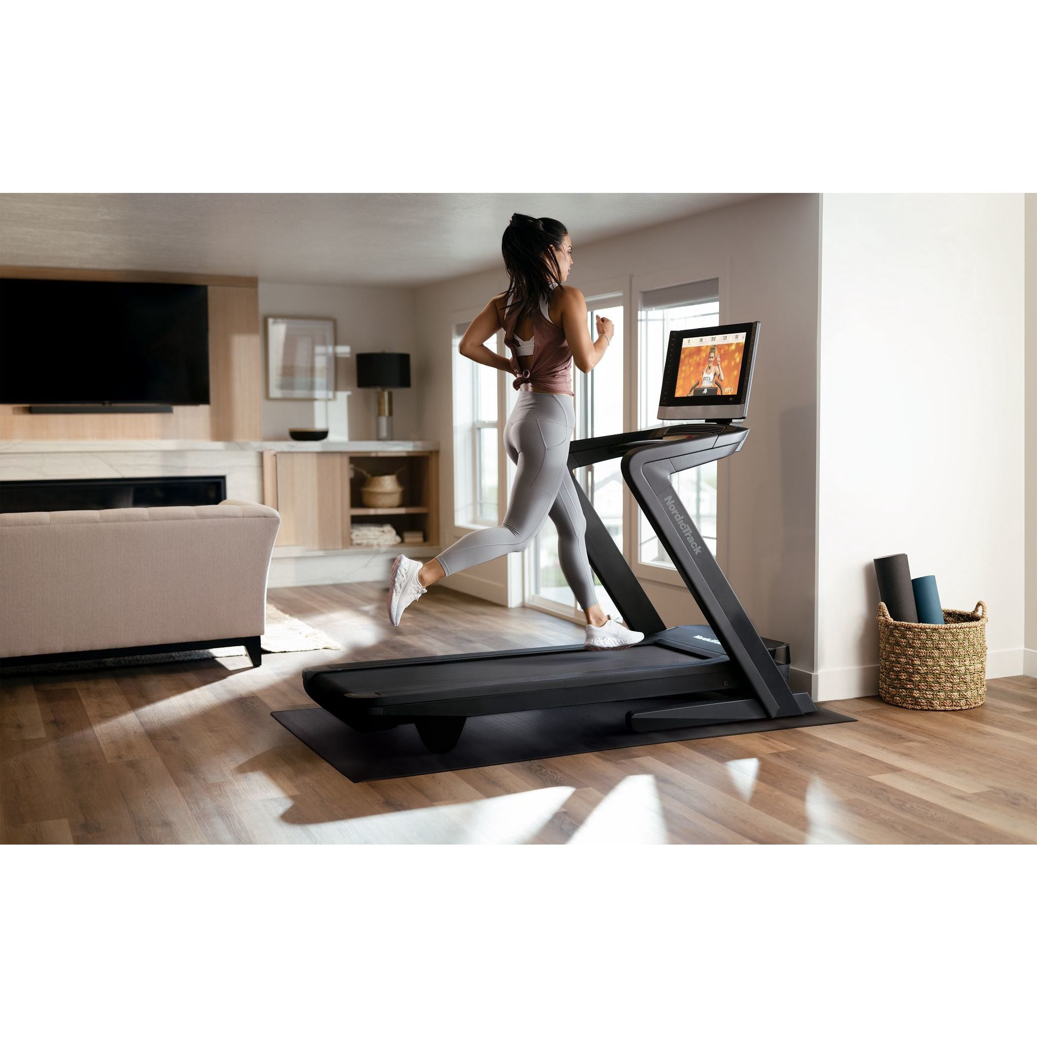NordicTrack 40"x80" Oversized Equipment Mat: Protect Floors from Scrapes, Scratches & Stains; Shock Absorbing, Noise Reducing, 4mm Thick, Easy-Clean Black Vinyl for All Home Gym Equipment