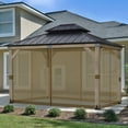 thumbnail image 2 of Aoodor Universal 10 x 12 ft. Gazebo Replacement Mosquito Netting Screen 4-Panel Sidewalls with Double Zipper for Patio Backyard Deck and Lawns (Only Netting), 2 of 9