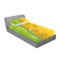 thumbnail image 2 of Ambesonne Modern Fitted Sheet & Pillow Sham Set, Flower Swirls Branches, Twinxl, Pale Green Marigold, 2 of 2