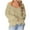 Khaki, variant on Timegard Sweaters for Women V Neck off Shoulder Pullover Irregularly Ripped Casual Loose Tops Fall Fashion