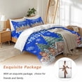 thumbnail image 7 of Merry Christmas Bedding Duvet Cover Set King Size 4 Pieces Blue Plaid Gingerbread Man Tree Snowflake Bedding Set with Zipper Closure, 1 Comforter Cover 92x106 Inches 1 Flat Sheet & 2 Pillow Cases, 7 of 7