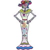 Jointed Day Of The Dead 4-Foot Cardboard Female Skeleton