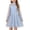 Blue Floral, variant on Girls Dresses Contrast Mesh Puff Long Sleeve Mock Neck Formal Party A Line Short Tulle Dres