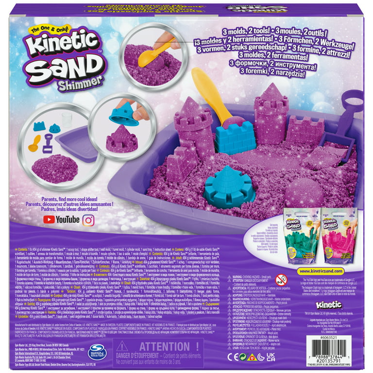 SPIN MASTER Kinetic Sand ~ Portable Folding Sandbox Magic Sand Castle Play  Set