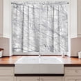 thumbnail image 2 of Marble Print Kitchen Curtains, Granite Surface with Bunch of Fracture Lines and Branches Veins Design, Two Panels Drapes with Rod Pocket Room Decor, 55" X 45", Pale Grey White, by Ambesonne, 2 of 3