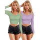 thumbnail image 1 of Set De Dos Blusas Crop Top De Manga Larga Para Mujer Moda UNITALLA, 1 of 5