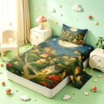 thumbnail image 2 of Homewish Mushrooms Moon Landscape Twin Sheets,Fungus Plant Bedding,Green Yellow,3-Piece,1 Flat Sheet,1 Fitted Sheet and 1 Pillowcase, 2 of 6