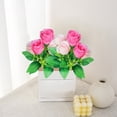 thumbnail image 1 of Ramo de Rosas Artificiales Seis Cabezas | Flores de granada simuladas realistas | Azul, Rosa, Beige, Rojo, Verde | Disposición decorativa de plástico de 14,17x5in | Resistente al desvanecimiento, 1 of 6
