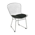 thumbnail image 4 of Mod Made Modern Chrome Wire Dining Side Chair With Faux Leather Seat Cushion (White), 4 of 9