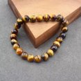 thumbnail image 4 of RSAMD 8mm Natural Stones Lava Tiger Eye Lapis Howlite Turquoise Beads Bracelet Jewelry-2 Yellow Tiger Eye-8mm Beads-19cm(7.48inch), 4 of 8