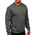 thumbnail image 1 of RKSTN Mens Long Sleeve T Shirt Round Neck Solid Color Sweatshirt Pullover Warm Work Fleece Sweatshirt Tops, 1 of 7
