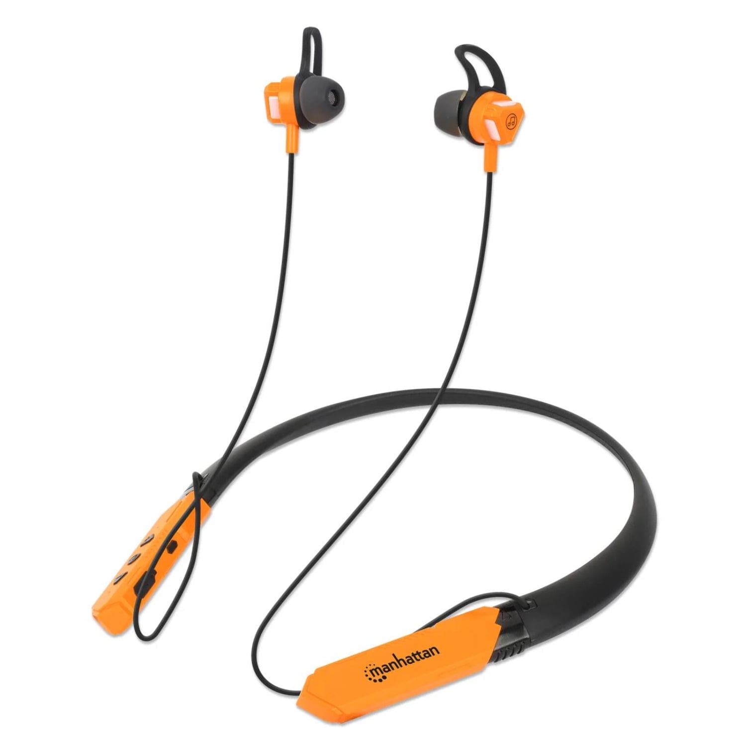 Manhattan Bluetooth Wireless Neckband Headphones — Earbud Earphones with 15H Playtime, IPX4 Water Resistant, Built-in Mic – for Work, Music, Calls
