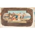 thumbnail image 2 of Franz von Matsch 24x16 Gold Ornate Framed and Double Matted Museum Art Print Titled - The Dance of the Italians-Design of a Ceiling Painting (1880-1881), 2 of 4