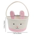 thumbnail image 2 of SUNSIOM Easter Bunny Basket Cute Contrast Color Rope Easter Bucket Tote with Long Handle for Home Party School, 2 of 9