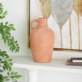 thumbnail image 3 of DecMode 15" Terracotta Jug Pink Ceramic Vase with Handle, 3 of 14