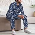 thumbnail image 7 of Naloa Dragon Men’s Pajamas Set - Long Sleeve Button Down Sleep Shirt and Pajama Bottoms Sleepwear Set-Large, 7 of 7
