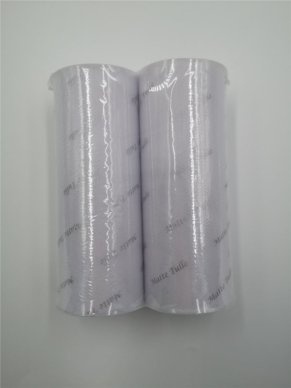 (2 pack) Fuzhou Unbrand 6" 25Yd White Matte Tulle Fabric,100% Polyester by the Bolt