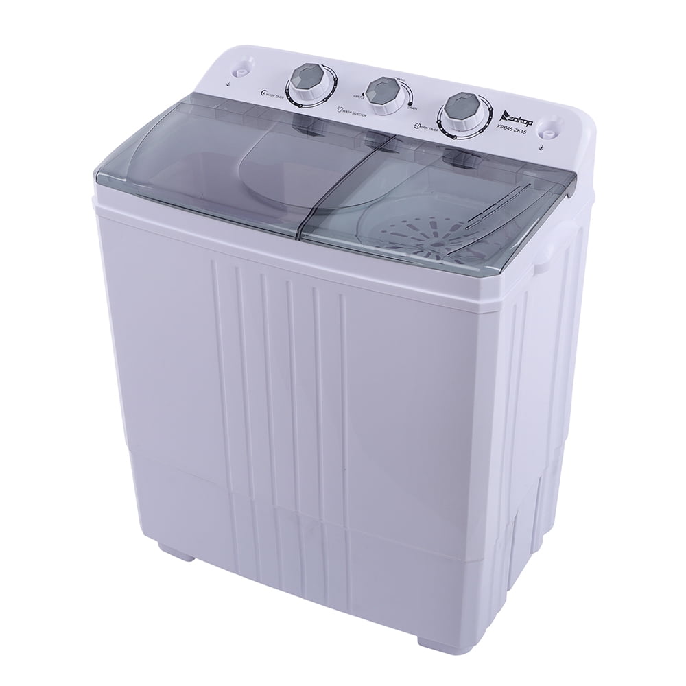 16.5LBS Semiautomatic Washing Machine, Low Noise Twin Tub Washing and