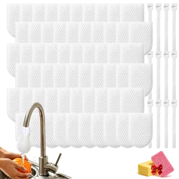 Disposable Faucet Filter Cotton Bag, 100 Pcs Cotton Filter Bags for Tap, Splash-Proof Kitchen Sink Water Filter, Traps Sand Silt Rust, for Hot and Cold Water Faucets