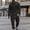 Black, variant on Ahabrexf Suits for Men, Casual Solid Color Sports Button Pocket Lapel Cardigan and Leg Tie Pants Set