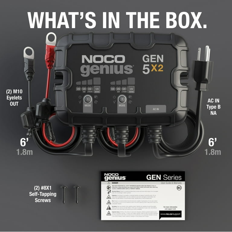 NOCO GEN5X2 - Battery Charger 2-Bank 10 Amp Onboard