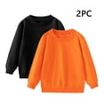 thumbnail image 2 of Posijego Boys Girls Cotton Sweatshirts Solid Color Loose Crew Neck Basic Pullover Sweatshirt Tops 2 Pack, 2 of 9