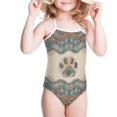thumbnail image 5 of Kuiaobaty Kids Bikini Underwear Girls & Boho Mandala Dog Paw, One Piece Bathing Suit Elegant, Kids Cover Ups for Swimwear Girls Size 7-8, 5 of 5