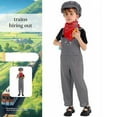 thumbnail image 2 of MEZZALL Halloween For Boys Train Engineer Overalls Outfits Kids Role Play Dress Up Party Performance Cozy Toddler Clothing, 2 of 9