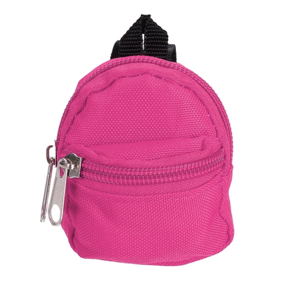 Uxcell Mini Doll Zipper Backpack, Tiny Doll Backpack Model Dollhouse Accessory Cute Miniature Bag Perfect for Girl & Dollhouse Decor Accessories & Daily Supplies(Rose Red)