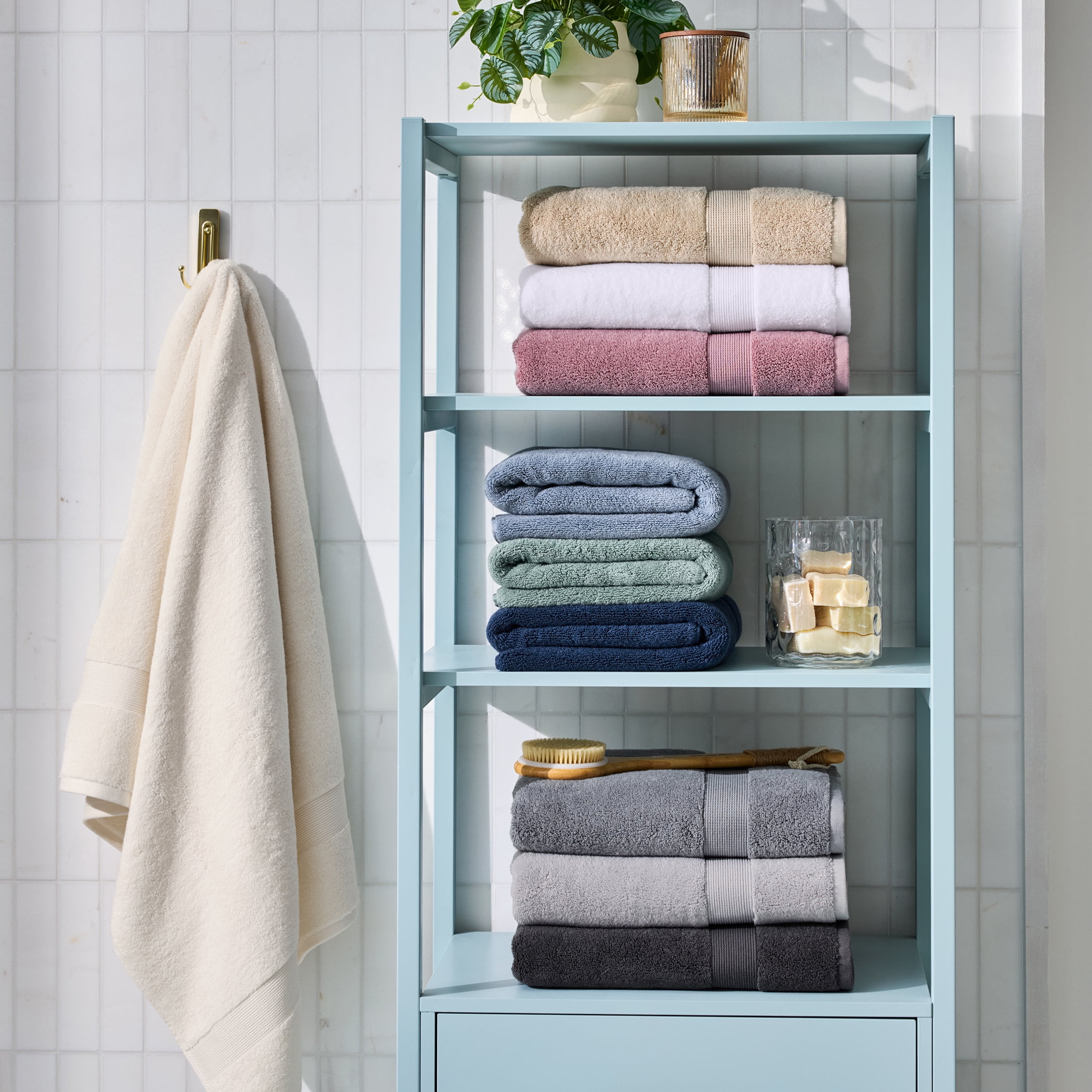 Better Homes & Gardens Signature Soft Solid Cotton 6 Piece Towel Set,Violet Gem