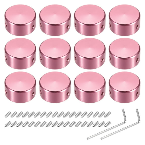 Uxcell 12 Pcs Footswitch Toppers Guitar Pedal Button Caps Footswitch Top Cover, Pink
