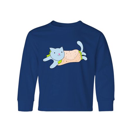 Purr-ito Cute Kitten in a Warm Burrito Wrap Youth Long Sleeve (Best Burrito In Oakland)