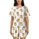 thumbnail image 1 of Fotbe Tigers go in for Sports Conjunto de Pijama Estampado para Mujer, 2 Piezas, Ropa de Dormir con Camiseta de Manga Corta y Shorts Suaves-X-Large, 1 of 6