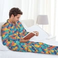 thumbnail image 6 of Salouo Colorful Fish 1 Print Button-Front Long Sleeve Pajama Set for Men, Soft 2Pjs Men's Long Sleeve Sleepwear-Small, 6 of 7