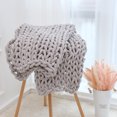 thumbnail image 1 of Yeacher Handmade Knitted Blanket Thick Chenille Thread Bed Blanket Sofa Cover Photo Prop, 1 of 8