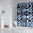 thumbnail image 2 of Blue Geometric Pattern Shower Curtain 72"x84" ,Bathroom Decorative Shower Curtains Set with 12 Hooks,Modern Waterproof Washable Shower Curtain, 2 of 6